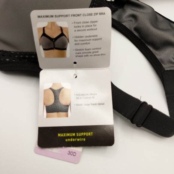 Wacoal Zipper-Front Sports Bra - Size 30D - NWT - Picture 10 of 12